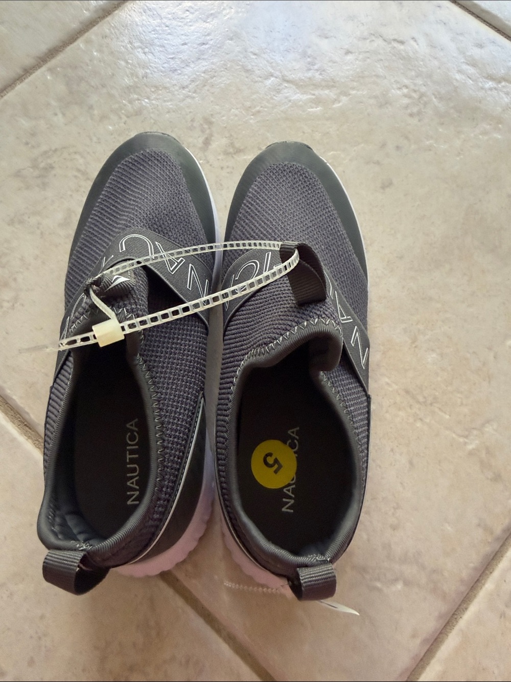 Nautica Kids Slip-On Sneakers in Charcoal Gray